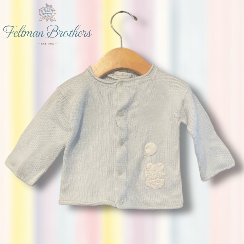 Feltman Bros Vintage Classic Blue Baby Cardigan